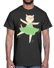 Dancing cat ballerina for ballet ballet 112#- ballet- Cotton Tee