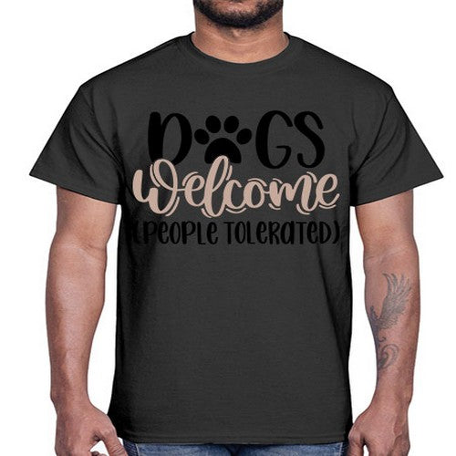 Dogs Welcome Style 21#- dogs- Cotton Tee
