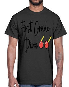 First Grade Diva 124#- first grade- Cotton Tee