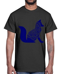 FoxMandalaUpdated 463#- mandala- Cotton Tee