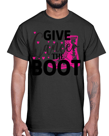 Give Cancer the Boot 24#- breast cancer- Cotton Tee