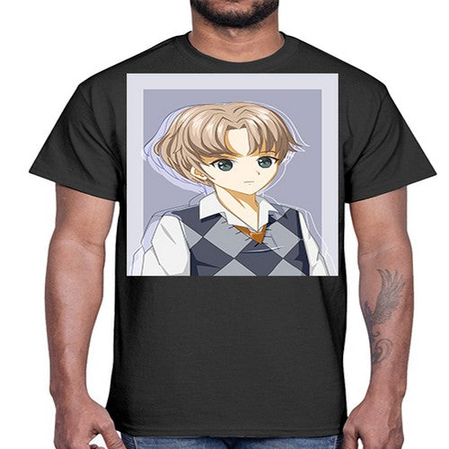 Handsome and cool boy with uniform 34#- anime- Cotton Tee