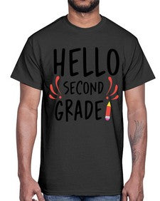 Hello Second Grade 327#- second grade- Cotton Tee