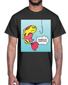 Hooked on Something 534#- art pop art- Cotton Tee