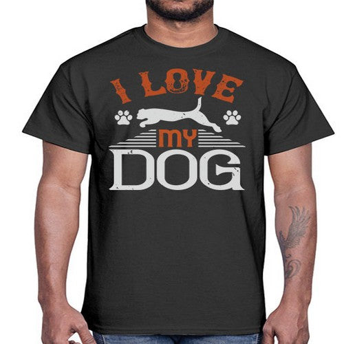 I Love My Dog Style 189#- dogs- Cotton Tee