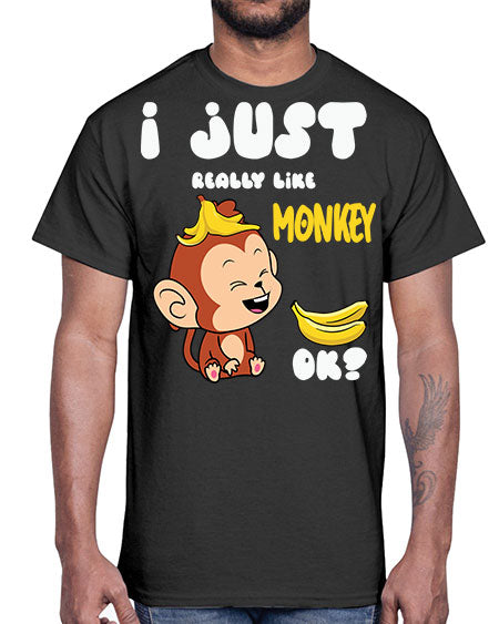 I just Really Lpve Monkey 7#- monkey- Cotton Tee