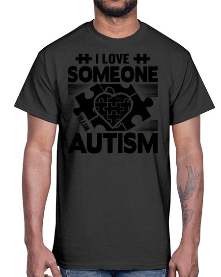 I love someone Style 47#- autism- Cotton Tee