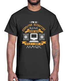 Im a computer scientist please stand back 34#- computer- Cotton Tee