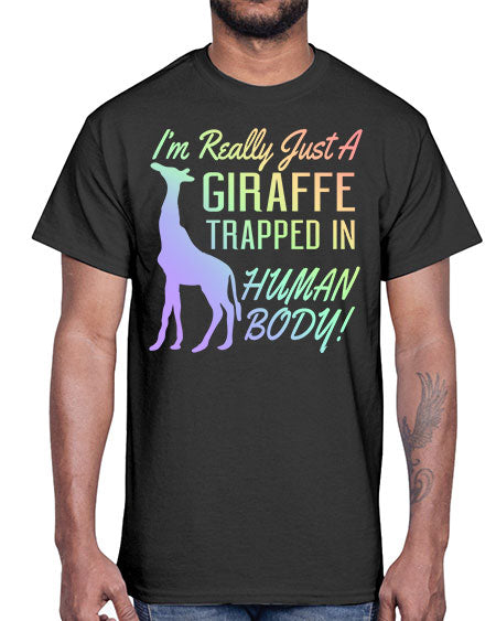 Im really just a giraffee trapped in human body- giraffee- Cotton Tee