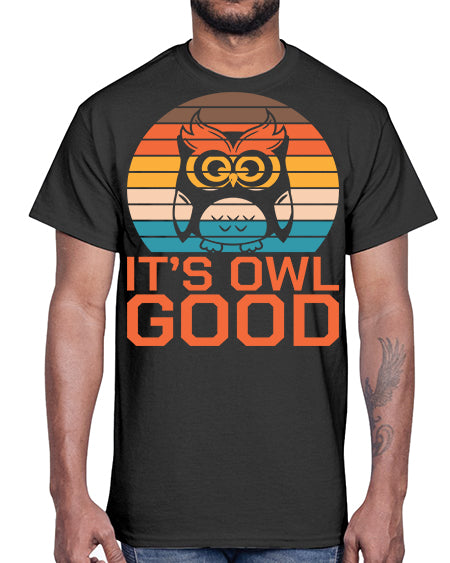 Its Owl Good Retro Owl A TurtleRabbit 10#- owl- Cotton Tee