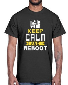 Keep Calm and reboot 27#- computer- Cotton Tee