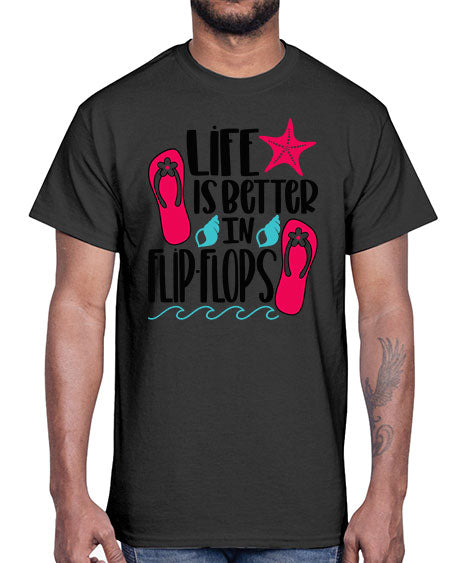 Life Is Better Is FlipFlops Style 31#- summer- Cotton Tee