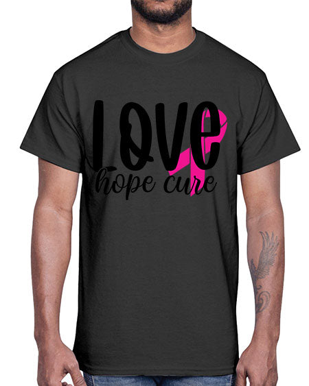 Love Hope Cure 13#- breast cancer- Cotton Tee