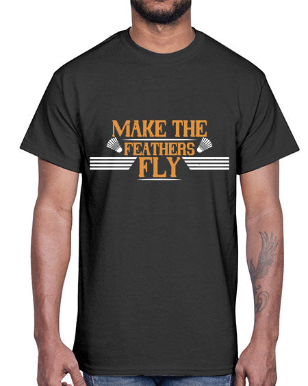 Make the feathers fly 1972#- badminton- Cotton Tee