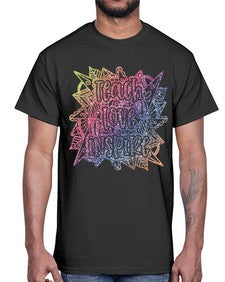Mandala Teach Love Inspire Rainbow Glitter 762#- mandala- Cotton Tee
