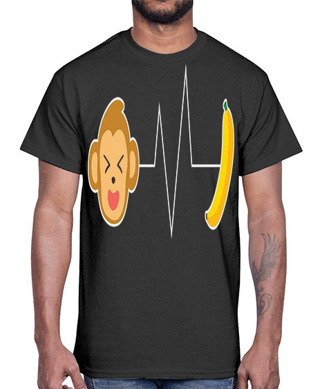 Monkey Heartbeat Banana 13#- monkey- Cotton Tee
