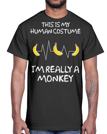 Monkey Human Costume Banana 15#- monkey- Cotton Tee