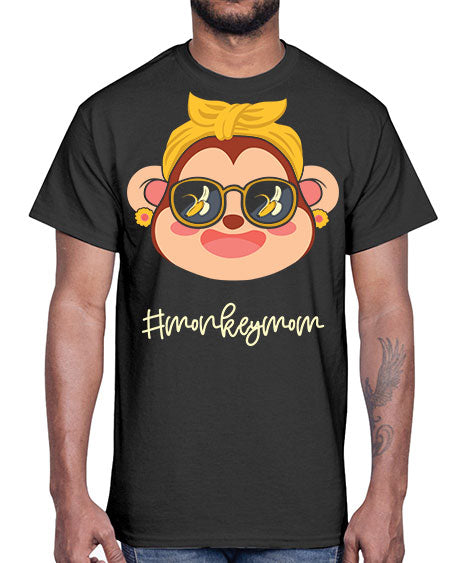 Monkey Mom Banana Glasses 16#- monkey- Cotton Tee