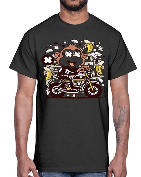 Monkey Motocrosser- monkey- Cotton Tee