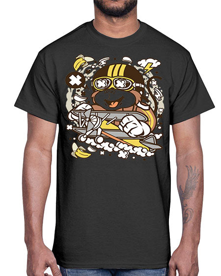 Monkey Pilot- monkey- Cotton Tee