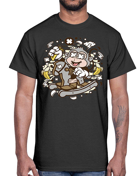 Monkey Rocking Horse- monkey- Cotton Tee