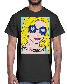 No Worries 956#- art pop art- Cotton Tee