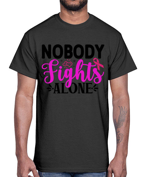 Nobody Fights Alone 12#- breast cancer- Cotton Tee