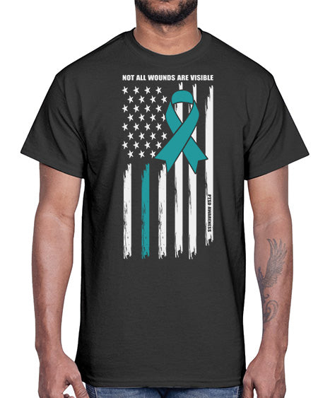 Not All Wounds Are Visible 14#- PTSD- Cotton Tee