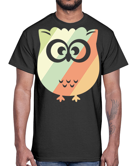 Owl Retro Style Vintage A TurtleRabbit 15#- owl- Cotton Tee
