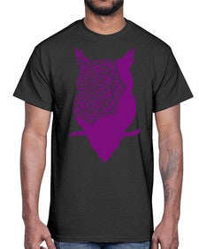 OwlMandalaUpdated 976#- mandala- Cotton Tee