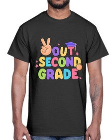 Peace Out second Grade Peace 643#- second grade- Cotton Tee