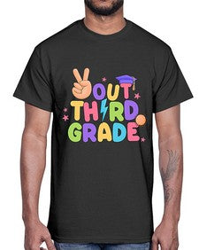 Peace Out third Grade Peace 648#- third grade- Cotton Tee