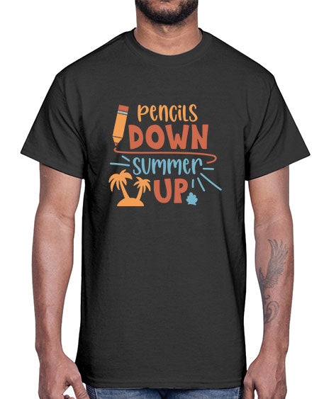 Pencils down summer up 86#- summer- Cotton Tee