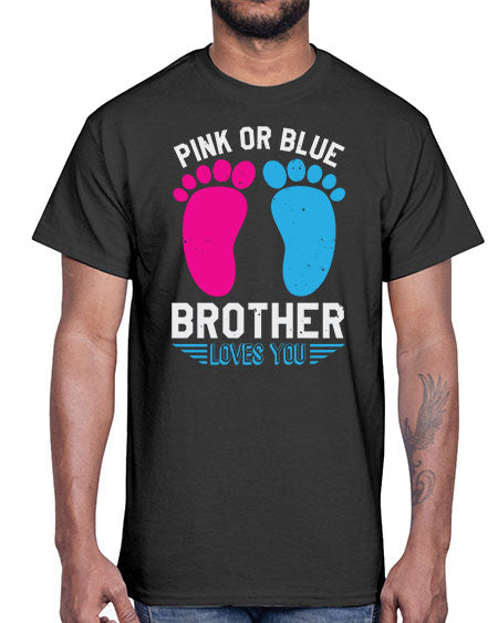 Pink or Blue brother loves you Style 185#- baby shower- Cotton Tee