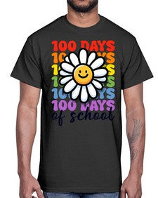 Retro Flower one hundred Days Of 752#- one hundred days- Cotton Tee