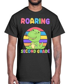 Roaring to second Grade Trex 772#- second grade- Cotton Tee