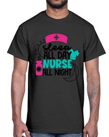 Sleep All Day Nurse All Night Style Style 1397#- nurse- Cotton Tee