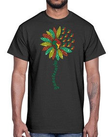 Sunflower Fist Juneteenth Black History 24#- black juneteenth- Cotton Tee