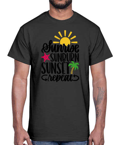 Sunrise Sunburn Sunset Repeat Style 16#- summer- Cotton Tee