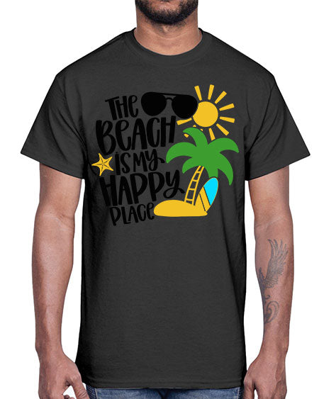 The Beach Is My Happy Place Style 12#- summer- Cotton Tee