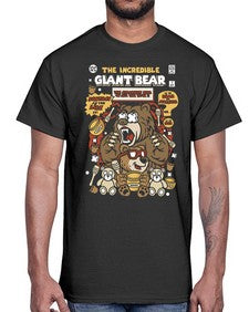 The incredible bear 251#- cartoon animals- Cotton Tee