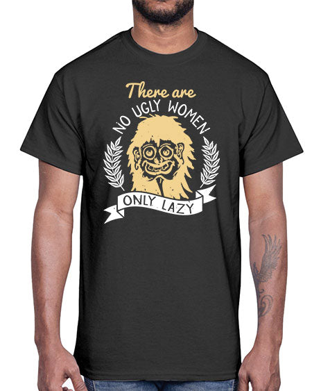 There are no ugly women only lazy Style 179#-makeup Cotton Tee