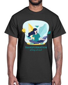 Transformation of Body and Mind 587#- yoga- Cotton Tee