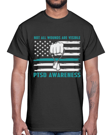Veteran PTSD Not all wounds 4#- PTSD- Cotton Tee