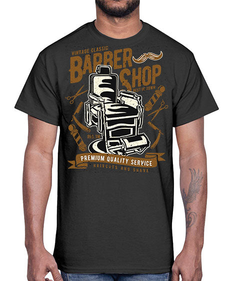 Vintage Barber Shop1598#- barber- Cotton Tee