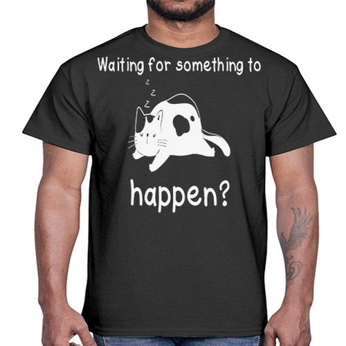 Waiting For Something Sleeping Cat 285#- anime- Cotton Tee