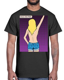 Wild and Free 1248#- art pop art- Cotton Tee