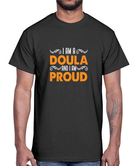 WomensIamadoulaandIamproudgiftforfunnymidwifedoula1652#- doubla- Cotton Tee