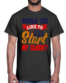 Would you like to start my clock 167#- chess- Cotton Tee