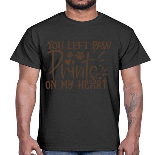 You Left Paw Prints On My Heart Style 53#- dogs- Cotton Tee